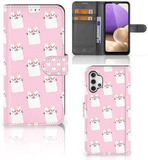 B2Ctelecom GSM Hoesje Samsung Galaxy A32 4G Bookcase Valentijn Cadeaus Sleeping Cats