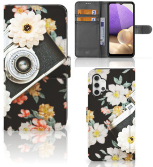 B2Ctelecom GSM Hoesje Samsung Galaxy A32 4G Bookcover Vintage Camera