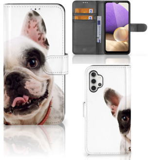 B2Ctelecom GSM Hoesje Samsung Galaxy A32 4G Bookstyle Case Franse Bulldog