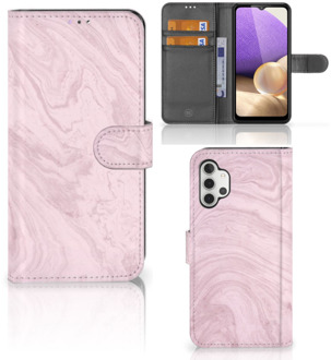 B2Ctelecom GSM Hoesje Samsung Galaxy A32 4G Flip Case Marble Pink