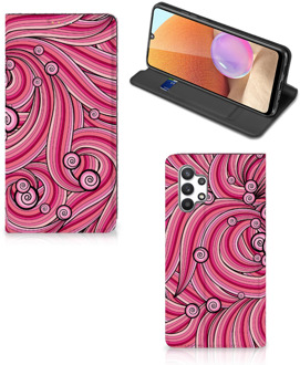 B2Ctelecom GSM Hoesje Samsung Galaxy A32 4G Foto Hoesje ontwerpen Swirl Pink