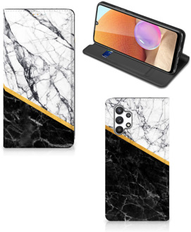 B2Ctelecom GSM Hoesje Samsung Galaxy A32 4G Mobiel Case Marble White Black