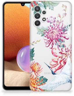 B2Ctelecom GSM Hoesje Samsung Galaxy A32 4G Smartphonehoesje Customize Bird Flowers