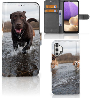 B2Ctelecom GSM Hoesje Samsung Galaxy A32 4G Wallet Book Case Honden Labrador