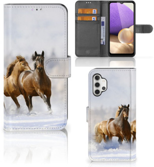 B2Ctelecom GSM Hoesje Samsung Galaxy A32 4G Wallet Book Case Paarden