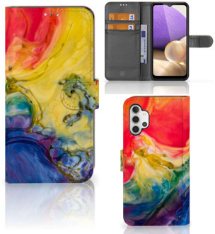 B2Ctelecom GSM Hoesje Samsung Galaxy A32 4G Wallet Book Case Watercolor Dark