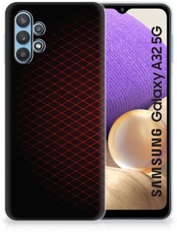 B2Ctelecom GSM Hoesje Samsung Galaxy A32 5G Backcase TPU Siliconen Hoesje Geruit Rood