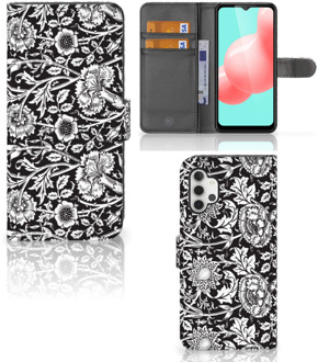 B2Ctelecom GSM Hoesje Samsung Galaxy A32 5G Beschermhoes Black Flowers