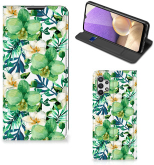 B2Ctelecom GSM Hoesje Samsung Galaxy A32 5G Bookcase Cover Orchidee Groen