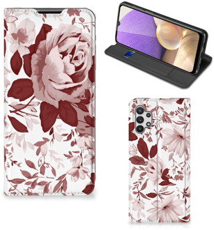 B2Ctelecom GSM Hoesje Samsung Galaxy A32 5G Bookcase Watercolor Flowers