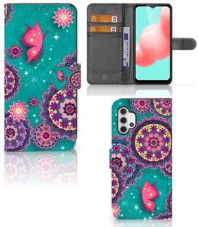 B2Ctelecom GSM Hoesje Samsung Galaxy A32 5G Flipcase Cirkels en Vlinders