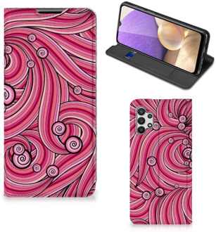 B2Ctelecom GSM Hoesje Samsung Galaxy A32 5G Foto Hoesje ontwerpen Swirl Pink