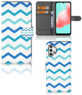 B2Ctelecom GSM Hoesje Samsung Galaxy A32 5G Foto hoesje Zigzag Blauw