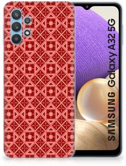 B2Ctelecom GSM Hoesje Samsung Galaxy A32 5G Hoesje met Tekst Batik Red