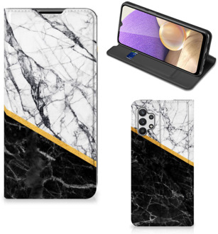 B2Ctelecom GSM Hoesje Samsung Galaxy A32 5G Mobiel Case Marble White Black