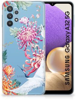 B2Ctelecom GSM Hoesje Samsung Galaxy A32 5G Smartphonehoesje Customize Bird Flowers