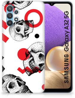 B2Ctelecom GSM Hoesje Samsung Galaxy A32 5G TPU Bumper Skull Red