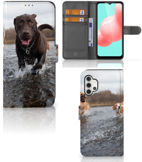 B2Ctelecom GSM Hoesje Samsung Galaxy A32 5G Wallet Book Case Honden Labrador