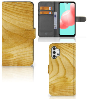 B2Ctelecom GSM Hoesje Samsung Galaxy A32 5G Wallet Book Case Licht Hout