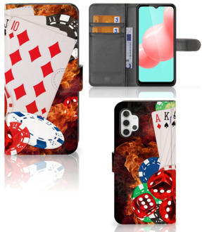 B2Ctelecom GSM Hoesje Samsung Galaxy A32 5G Wallet Book Case Personaliseren Casino