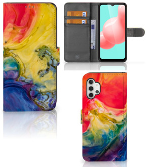 B2Ctelecom GSM Hoesje Samsung Galaxy A32 5G Wallet Book Case Watercolor Dark