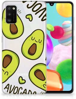 B2Ctelecom GSM Hoesje Samsung Galaxy A41 Backcase TPU Siliconen Hoesje Transparant Avocado Singing