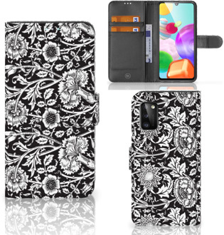 B2Ctelecom GSM Hoesje Samsung Galaxy A41 Beschermhoes Black Flowers