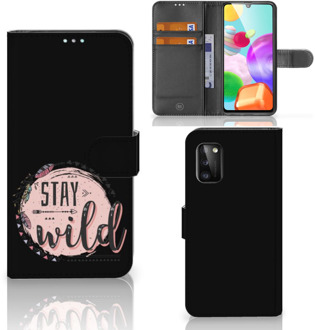 B2Ctelecom GSM Hoesje Samsung Galaxy A41 Book Case met Tekst Boho Stay Wild