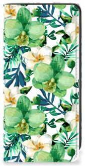 B2Ctelecom GSM Hoesje Samsung Galaxy A41 Bookcase Cover Orchidee Groen