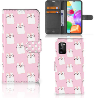 B2Ctelecom GSM Hoesje Samsung Galaxy A41 Bookcase Valentijn Cadeaus Sleeping Cats