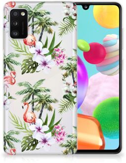 B2Ctelecom GSM Hoesje Samsung Galaxy A41 Doorzichtig Hoesje Flamingo Palms