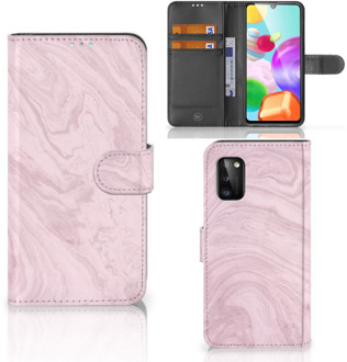 B2Ctelecom GSM Hoesje Samsung Galaxy A41 Flip Case Marble Pink