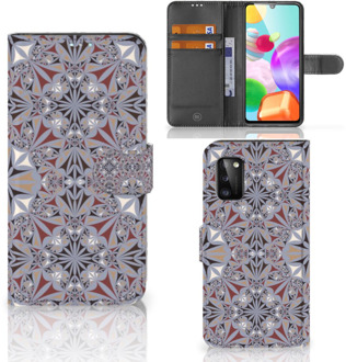 B2Ctelecom GSM Hoesje Samsung Galaxy A41 Flipcover Flower Tiles