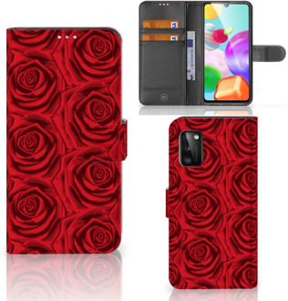 B2Ctelecom GSM Hoesje Samsung Galaxy A41 Mobiel Bookcase Red Roses