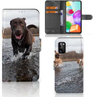 B2Ctelecom GSM Hoesje Samsung Galaxy A41 Wallet Book Case Honden Labrador