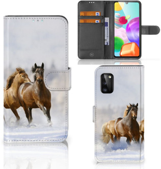 B2Ctelecom GSM Hoesje Samsung Galaxy A41 Wallet Book Case Paarden