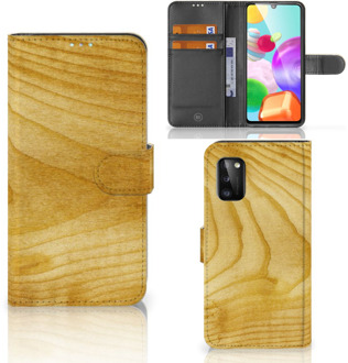 B2Ctelecom GSM Hoesje Samsung Galaxy A41 Wallet Case Licht Hout