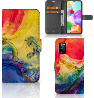 B2Ctelecom GSM Hoesje Samsung Galaxy A41 Wallet Case Watercolor Dark