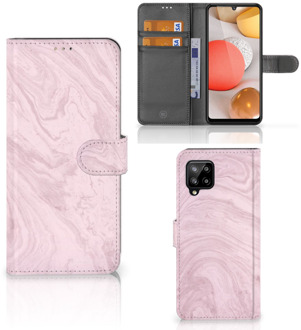 B2Ctelecom GSM Hoesje Samsung Galaxy A42 5G Flip Case Marble Pink