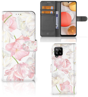 B2Ctelecom GSM Hoesje Samsung Galaxy A42 5G Wallet Book Case Cadeau voor Mama Lovely Flowers