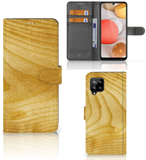 B2Ctelecom GSM Hoesje Samsung Galaxy A42 5G Wallet Book Case Licht Hout