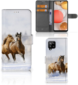 B2Ctelecom GSM Hoesje Samsung Galaxy A42 5G Wallet Book Case Paarden