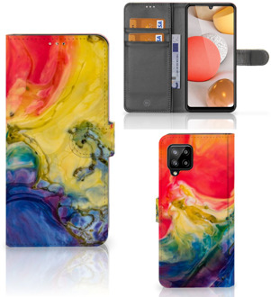 B2Ctelecom GSM Hoesje Samsung Galaxy A42 5G Wallet Book Case Watercolor Dark