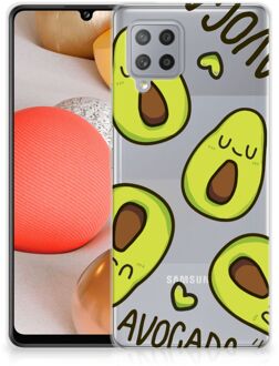 B2Ctelecom GSM Hoesje Samsung Galaxy A42 Backcase TPU Siliconen Hoesje Transparant Avocado Singing