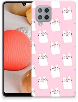 B2Ctelecom GSM Hoesje Samsung Galaxy A42 Beschermhoesje Sleeping Cats