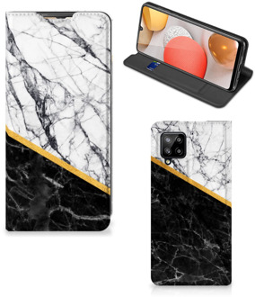 B2Ctelecom GSM Hoesje Samsung Galaxy A42 Mobiel Case Marble White Black