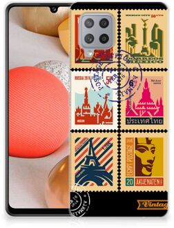 B2Ctelecom GSM Hoesje Samsung Galaxy A42 Trendy Telefoonhoesjes Postzegels