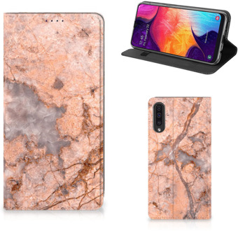 B2Ctelecom GSM Hoesje Samsung Galaxy A50 Design Marmer Oranje