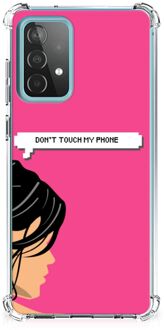 B2Ctelecom GSM Hoesje Samsung Galaxy A52 4G/5G Cover Case met transparante rand Woman Don't Touch My Phone