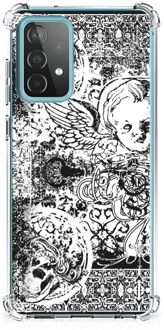 B2Ctelecom GSM Hoesje Samsung Galaxy A52 4G/5G Doorzichtige Silicone Hoesje met transparante rand Skulls Angel